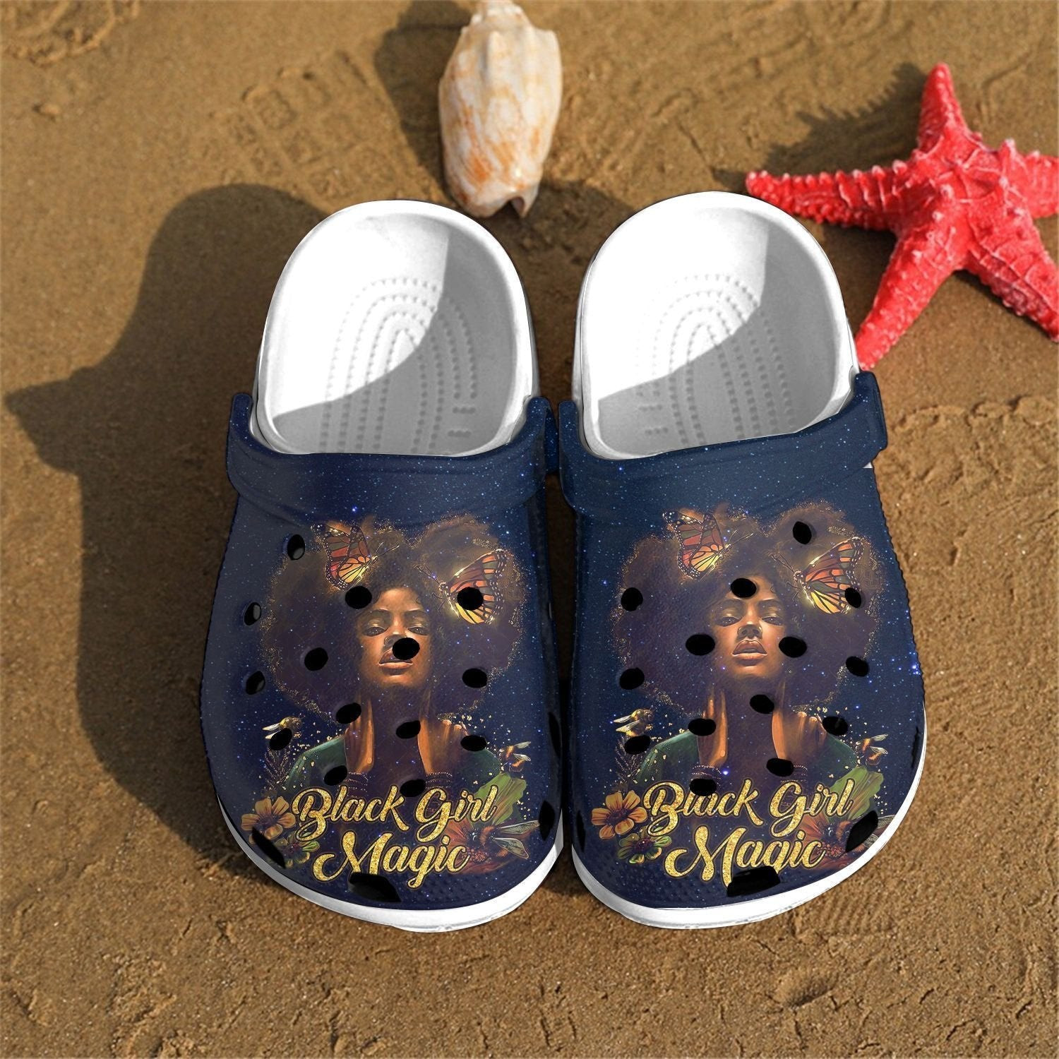 Black Girl Magic Butterfly Lover Shoes - Black Pride Black Beauty clog Gift For Women Girl