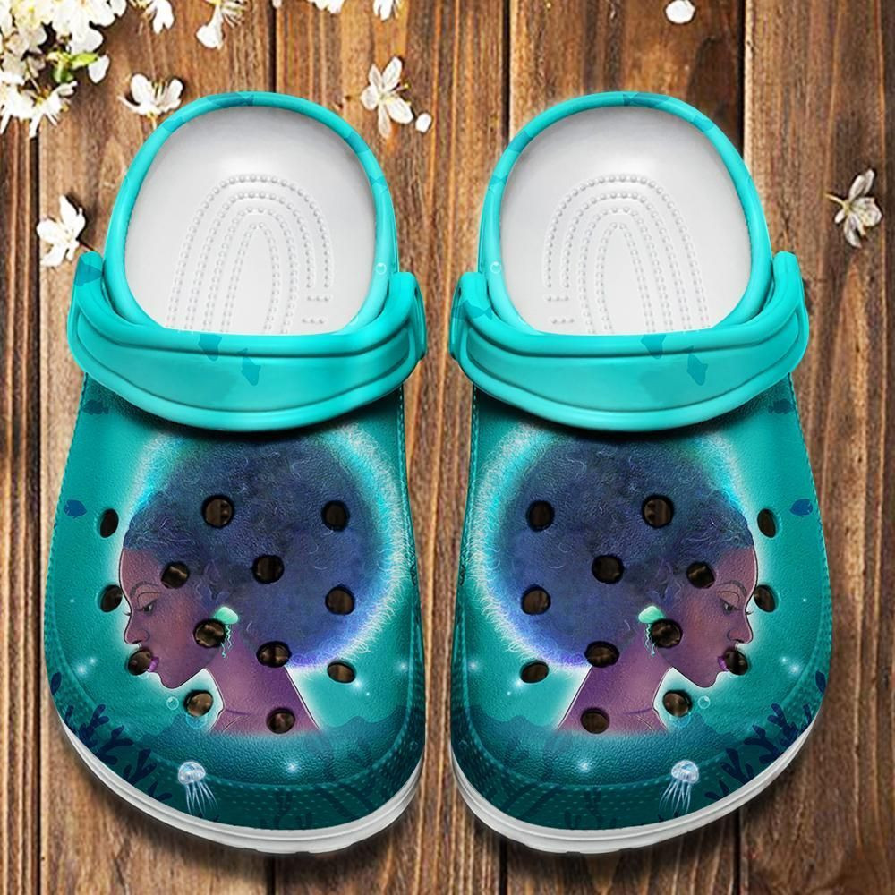Black Girl Sea Shoes - Afro Puffs Beach Shoe Birthday Gift For Women Girl