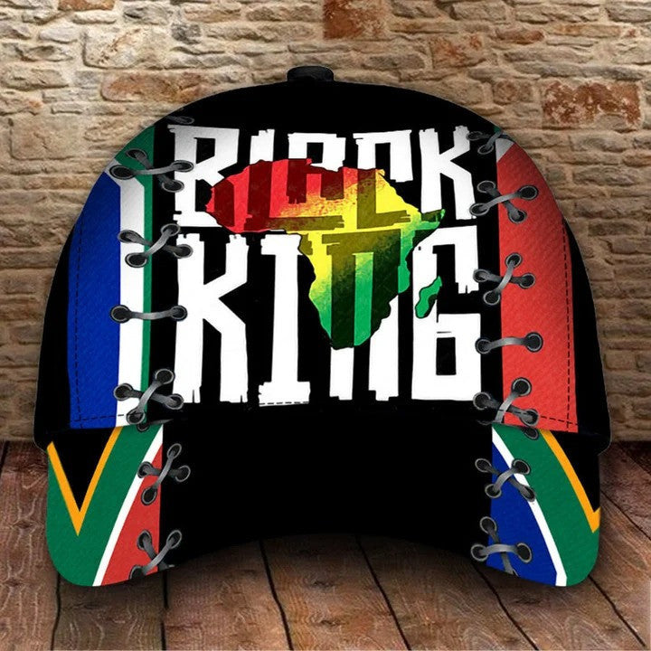 Black Man, Black King Cap for Juneteenth Day, 3D Classic Cap for Black Father, Black Man Trucker Hats Custom Hats Gifts For Men & Women