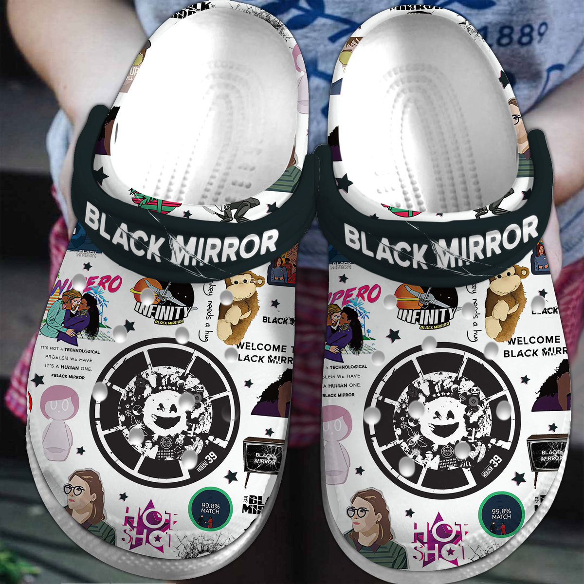 Black Mirror TV Series Crocs Crocband Clogs Shoes Comfortable For Men Women and Kids
