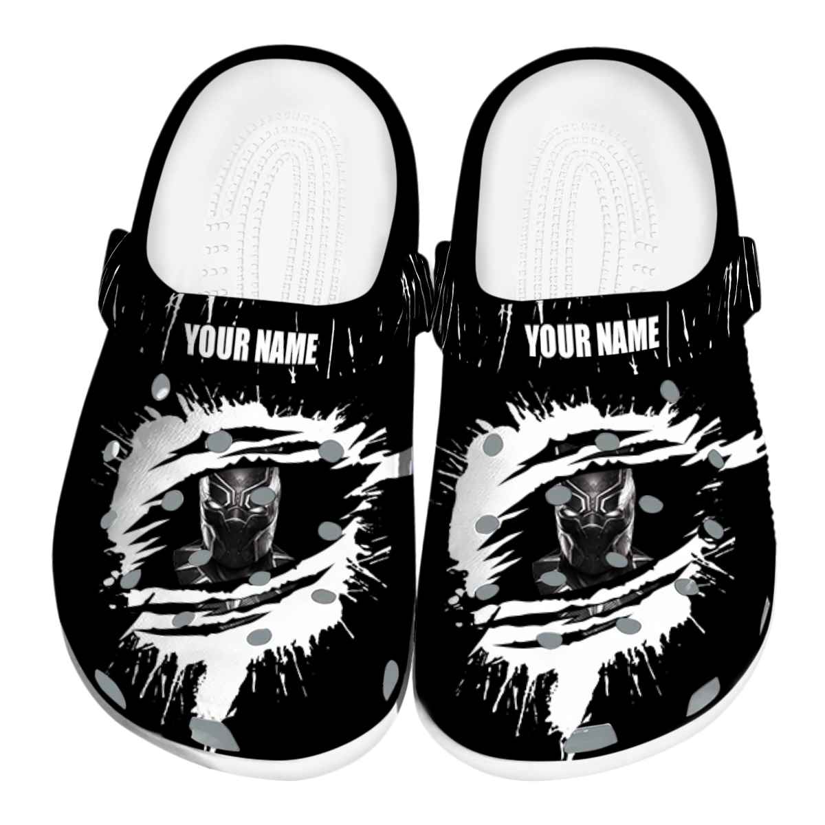 Black Panther Movie Crocs Crocband Clogs Shoes Comfortable For Men Women and Kids