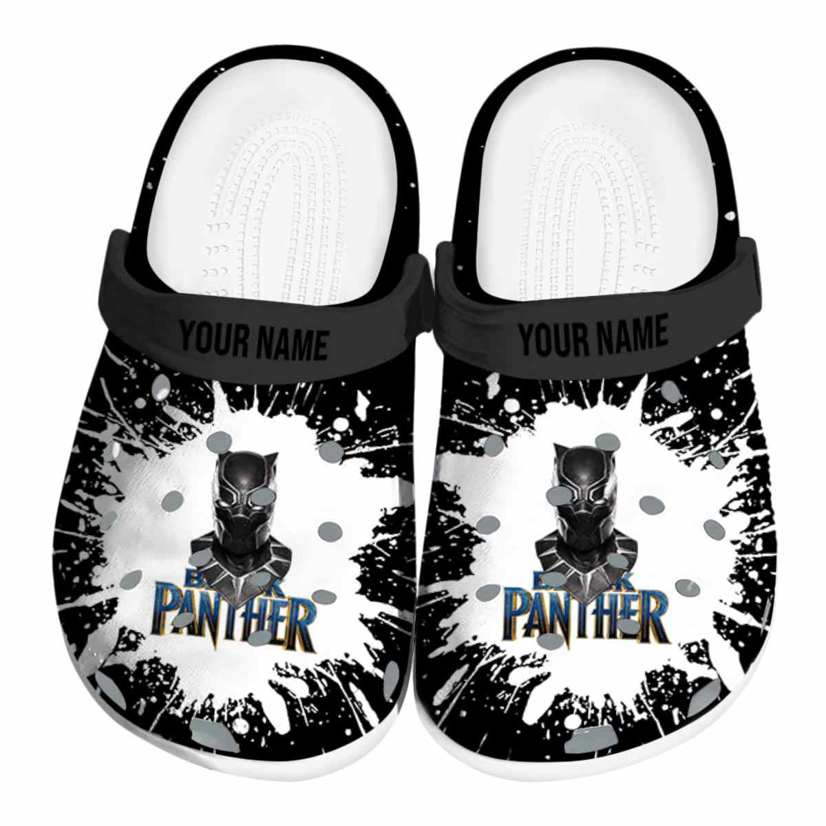 Black Panther Movie Crocs Crocband Clogs Shoes Comfortable For Men Women and Kids
