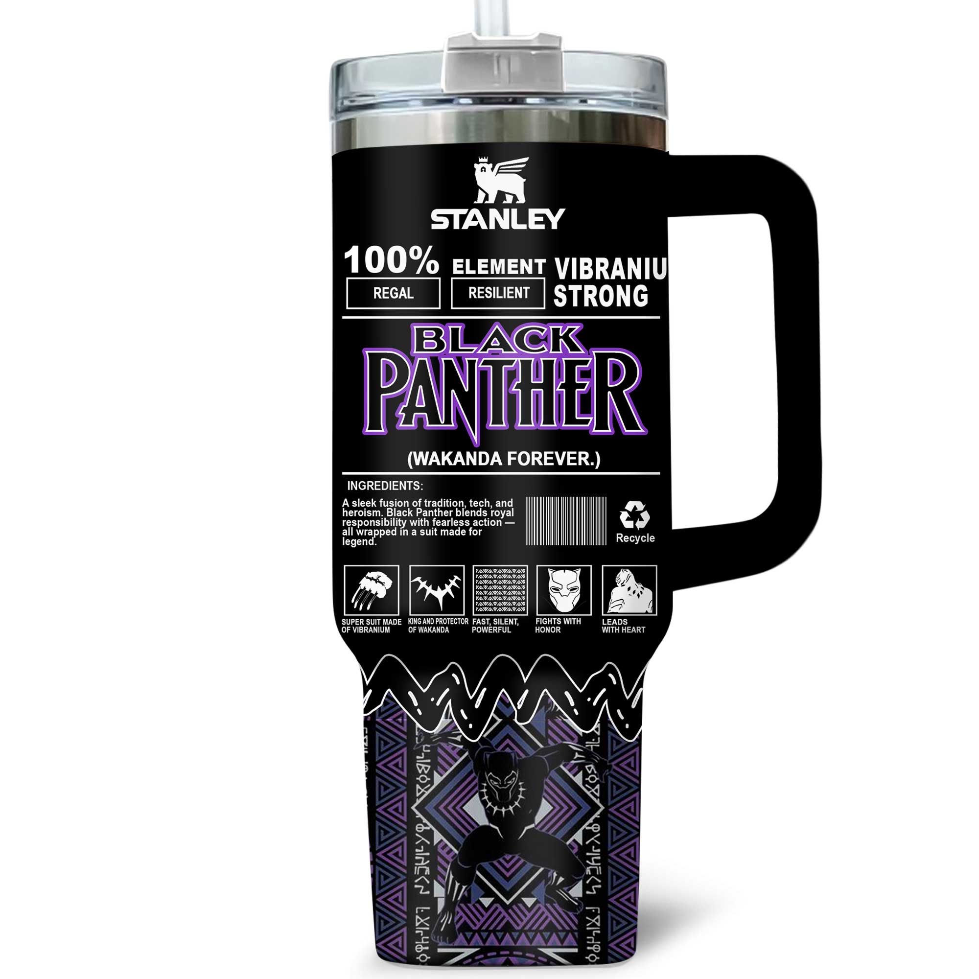 Black Panther Movies Custom Stanley Cup 40 oz 30 oz Tumbler With HandleTVC2301171 - Image 3