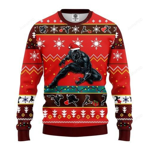 Black Panther Ugly Christmas Sweater Adult 3D Funny Matching for family