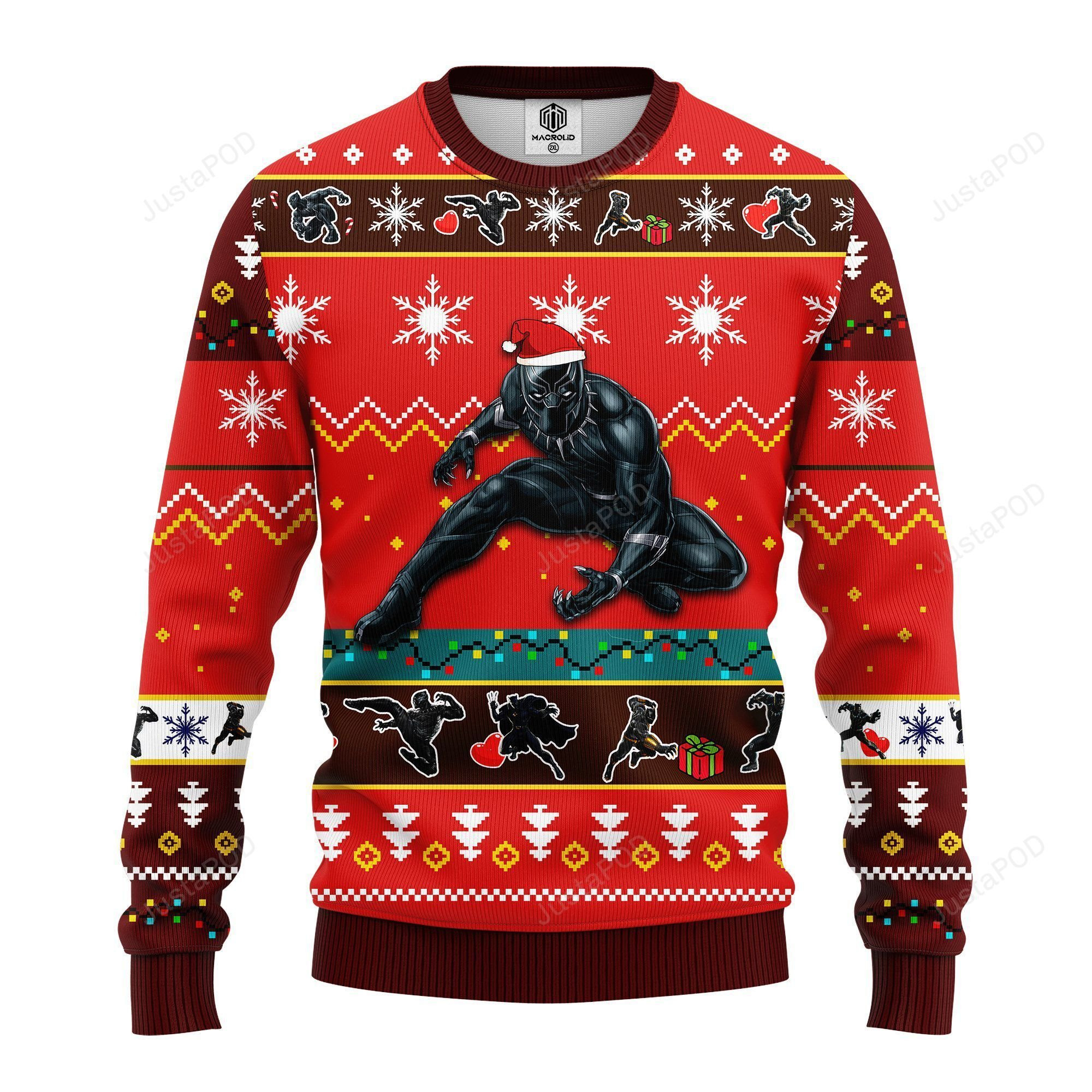 Black Panther Ugly Christmas Sweater Adult 3D Funny Matching for family