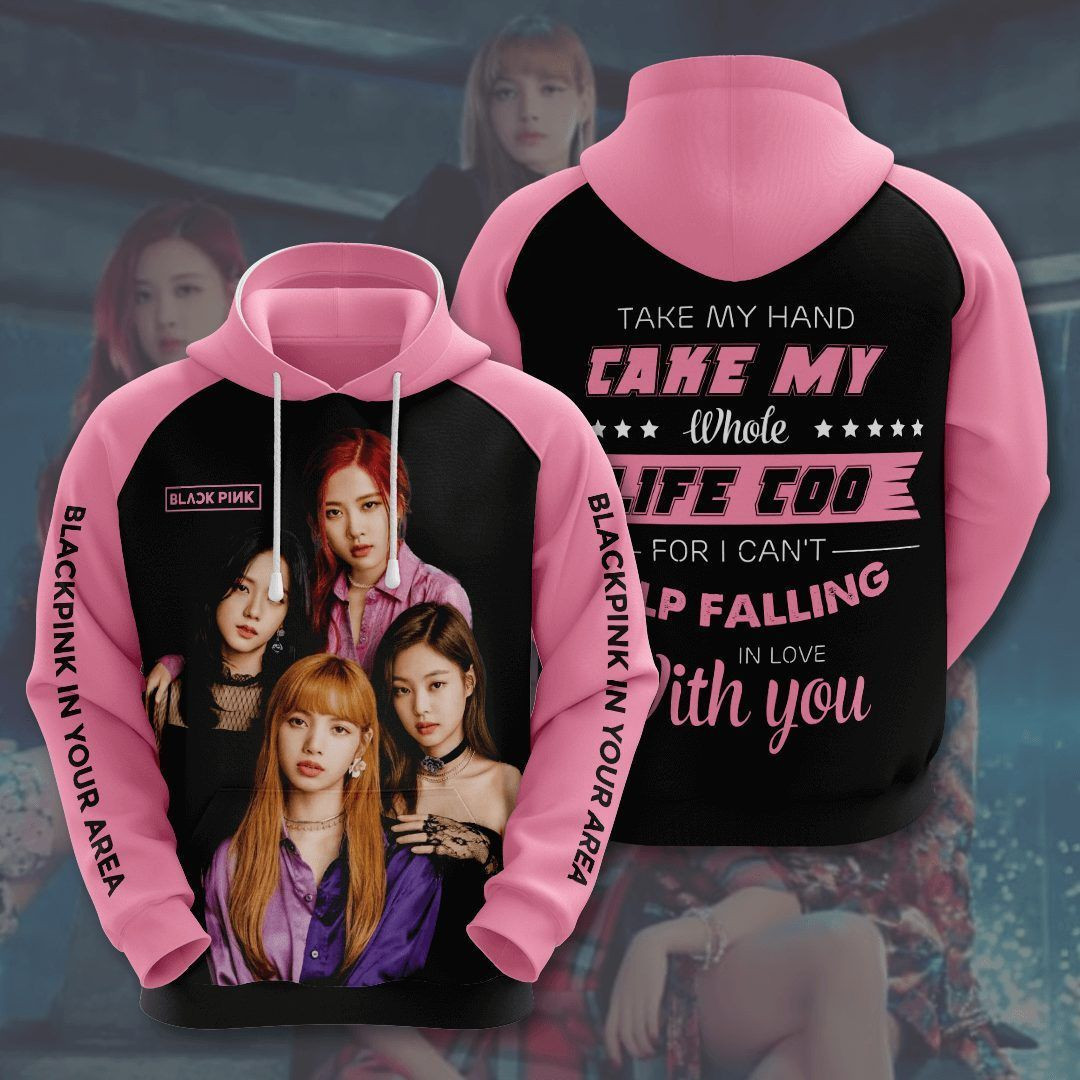 Black Pink 3D All Over Print Hoodie, Zip Hoodie