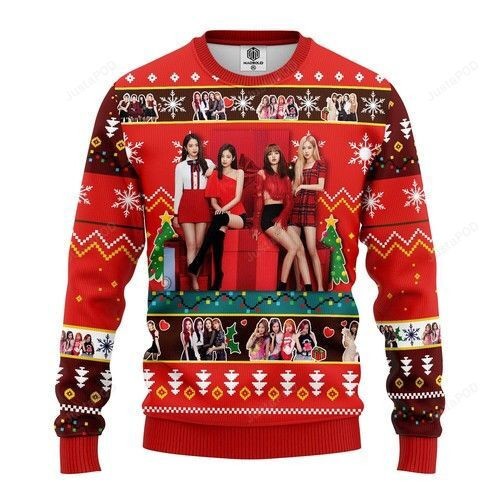 Black Pink Ugly Christmas Sweater Adult 3D Funny Matching for family