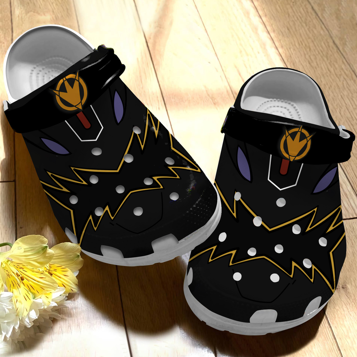 Black Power Rangers Movie Crocs Crocband Clogs Shoes Comfortable For Men Women and Kids