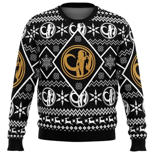 Black Ranger Power Ranger Ugly Christmas Sweater, Christmas Ugly Sweatshirt - Image 7