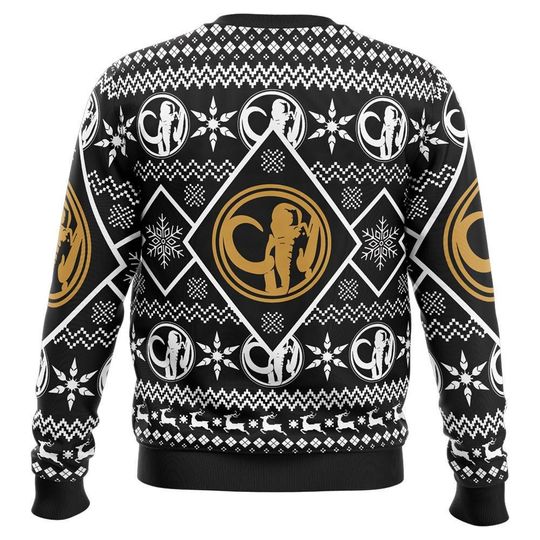 Black Ranger Power Ranger Ugly Christmas Sweater, Christmas Ugly Sweatshirt - Image 8
