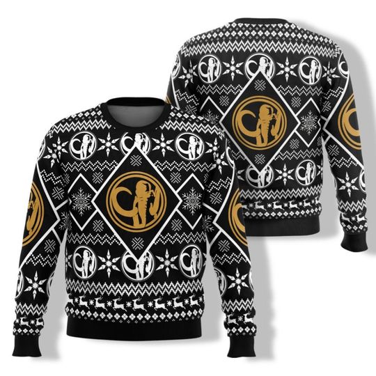Black Ranger Power Ranger Ugly Christmas Sweater, Christmas Ugly Sweatshirt - Image 6