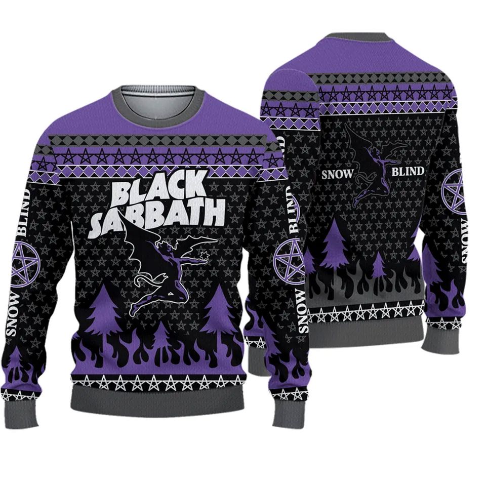 Black Sabbath Band 3D Ugly Sweater