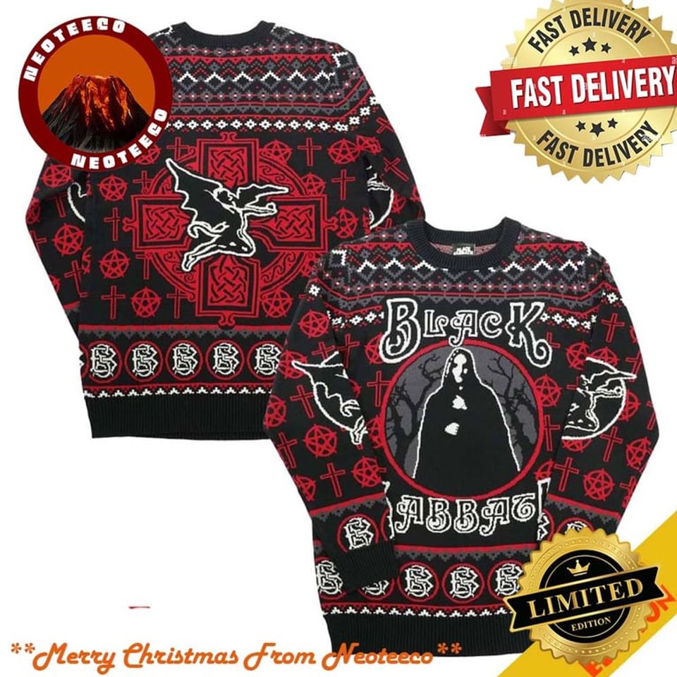 Black Sabbath Holiday Christmas Gift 2024 Rockabilia Xmas Ugly Sweater