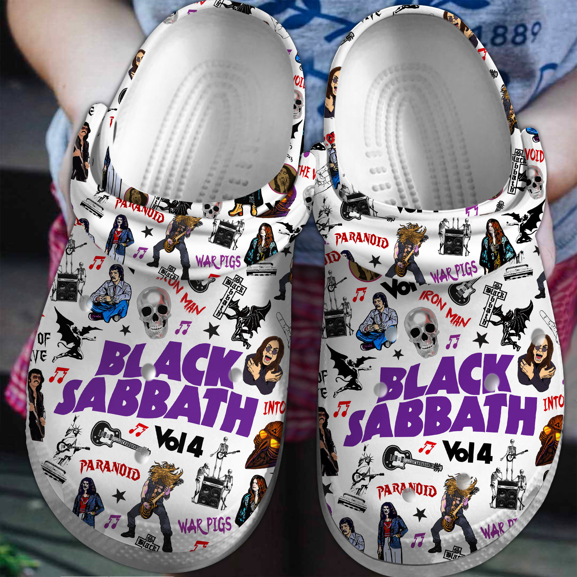 Black Sabbath Music Crocs Crocband Clogs Shoes Comfortable For Men Women and Kids