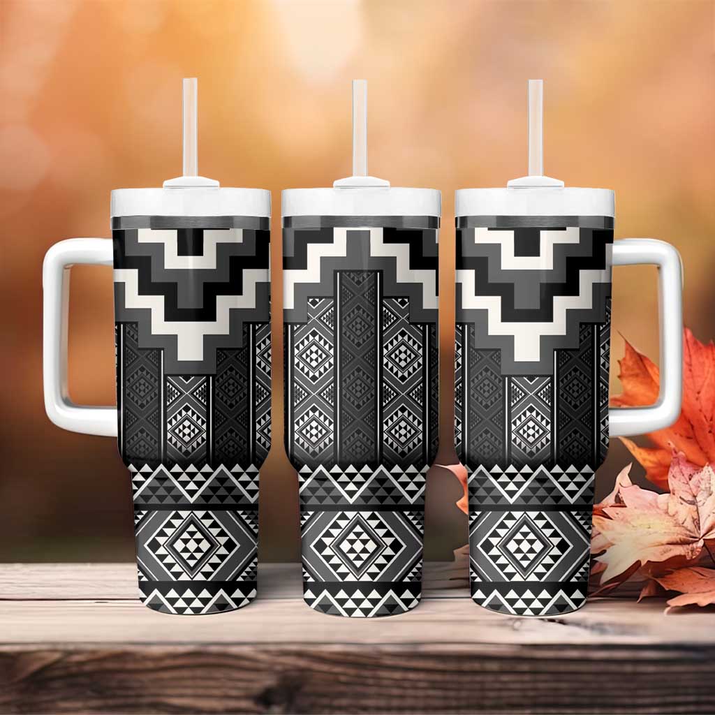 Black Taniko Aotearoa Niho Taniwha Mix Poutama Custom Stanley Cup 40 oz 30 oz Tumbler With HandleTVC2301331
