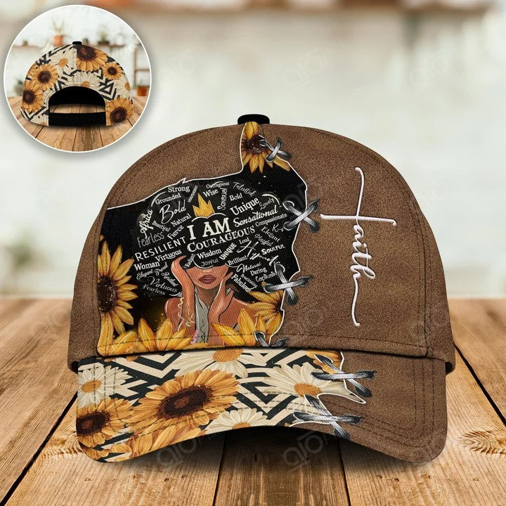 Black Woman God say I am Custom Name Black Woman Cap 3D Classic for Woman Trucker Hats Custom Hats Gifts For Men & Women