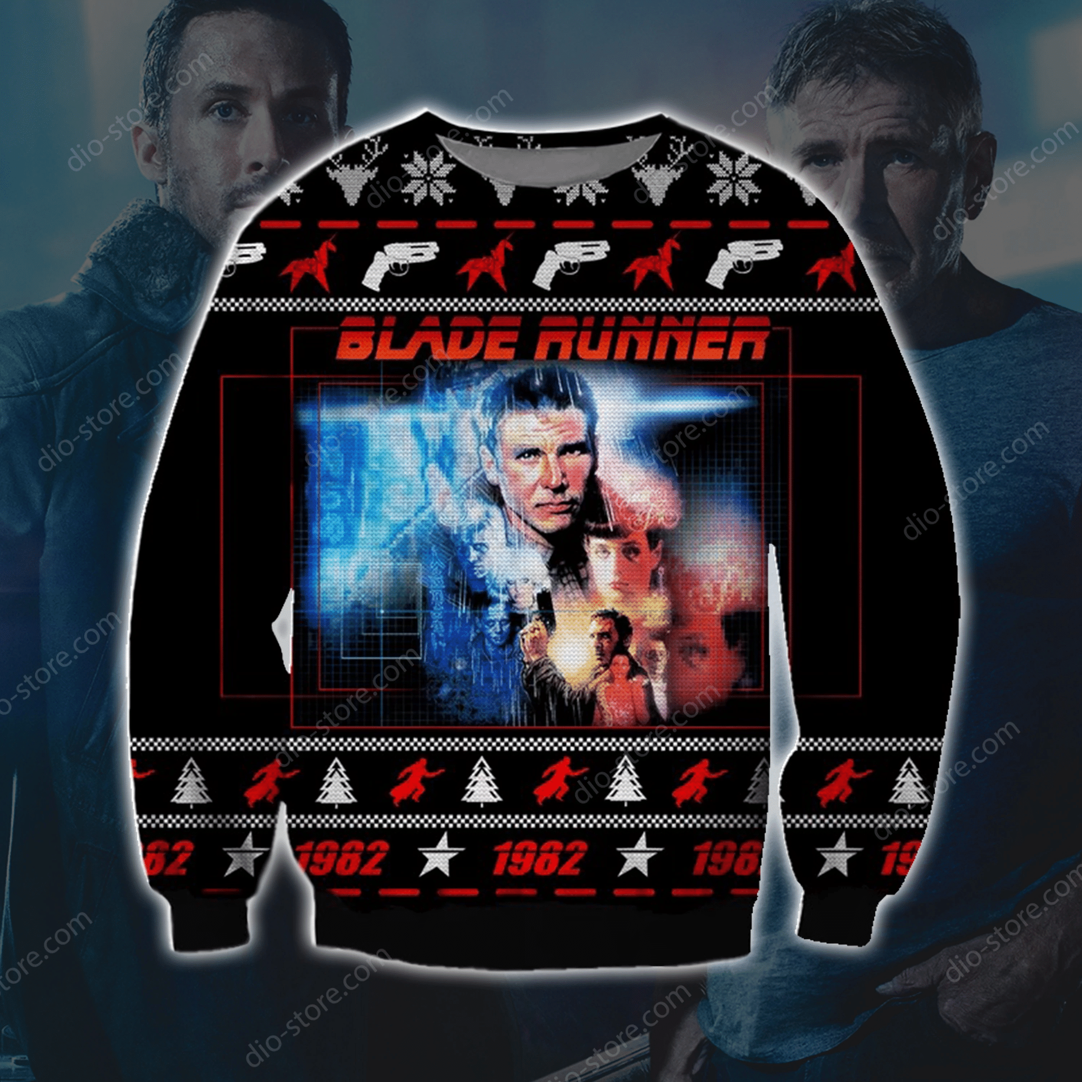 Blade Runner Knitting Pattern 3D Print Ugly Christmas Sweater Adult 3D Funny Matching for family