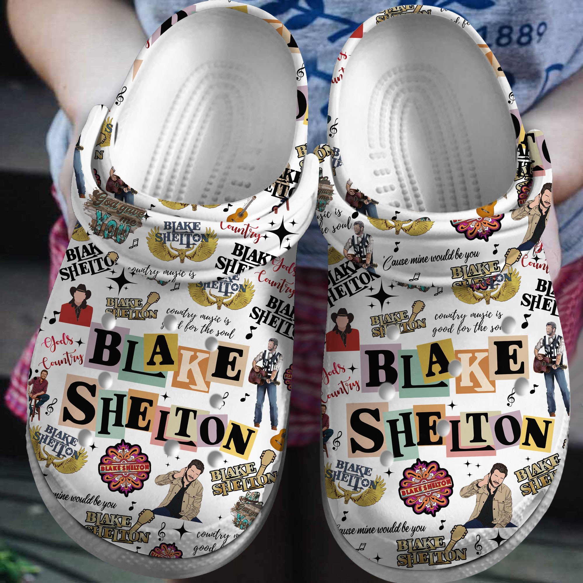 Blake Shelton Music Crocs Crocband Clogs Shoes Comfortable For Men Women and Kids