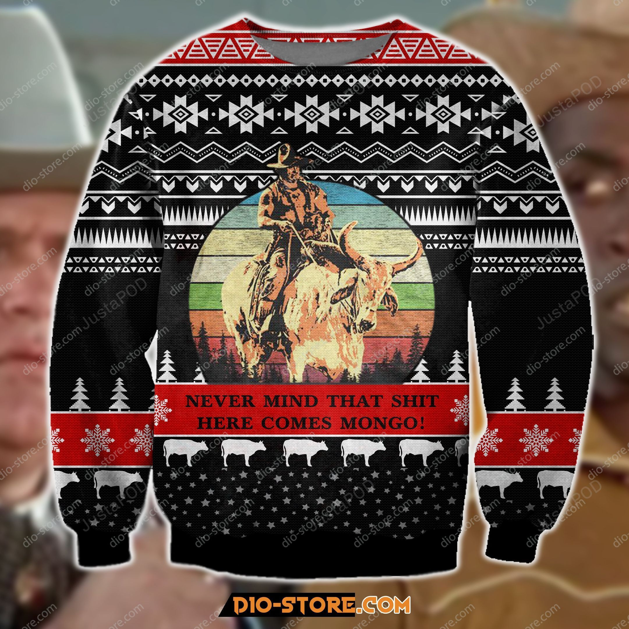 Blazing Saddles 3D Print Ugly Christmas Sweater Adult 3D Funny Matching for family