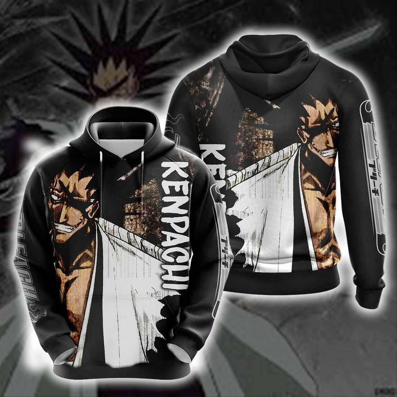 Bleach - Kenpachi New Unisex 3D All Over Print Hoodie, Zip Hoodie