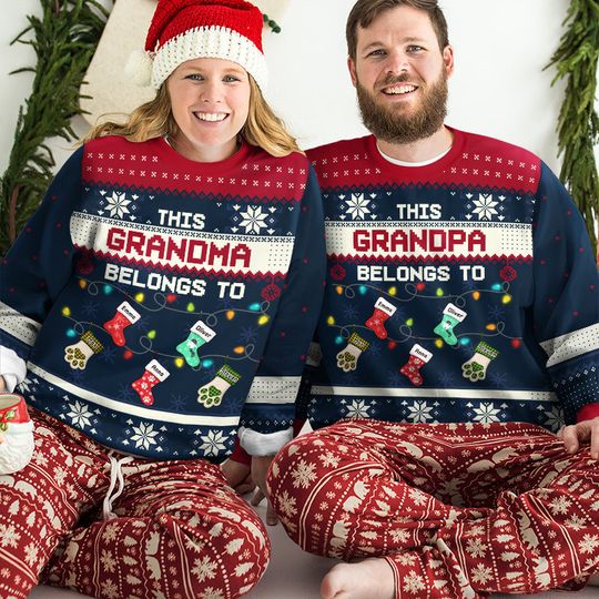 Blessed To Be Called Grandma - Family Personalized Ugly Sweatshirt - Christmas Gift For Grandma - Image 5