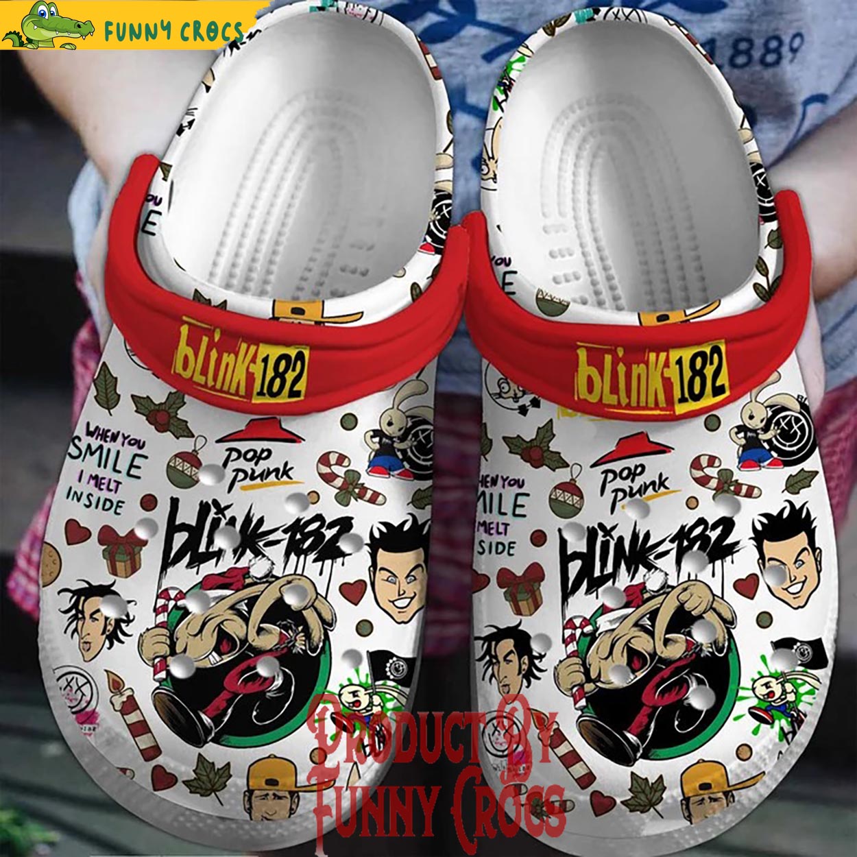 Blink 182 Music Christmas Crocs Crocband Clogs Shoes Comfortable For Men Women and Kids