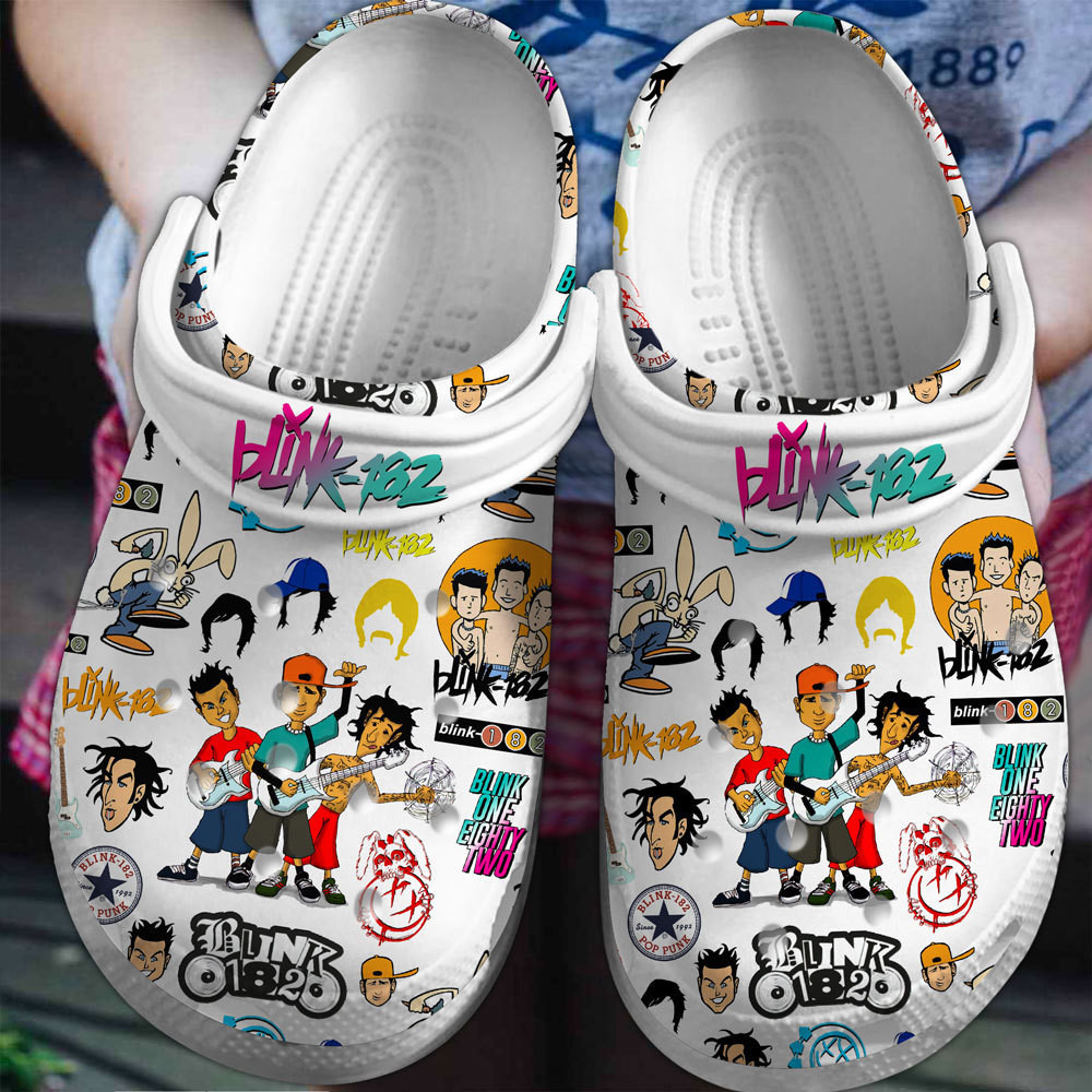 Blink 182 Music Crocs Crocband Clogs Shoes Comfortable For Men Women and Kids