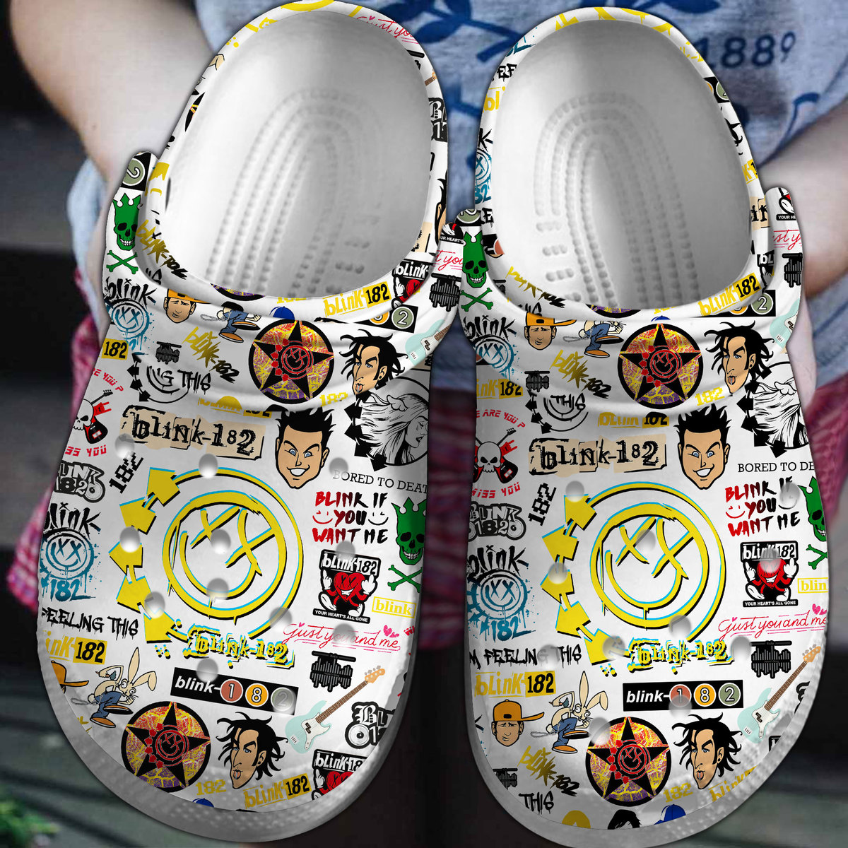 Blink 182 Music Crocs Crocband Clogs Shoes Comfortable For Men Women and Kids