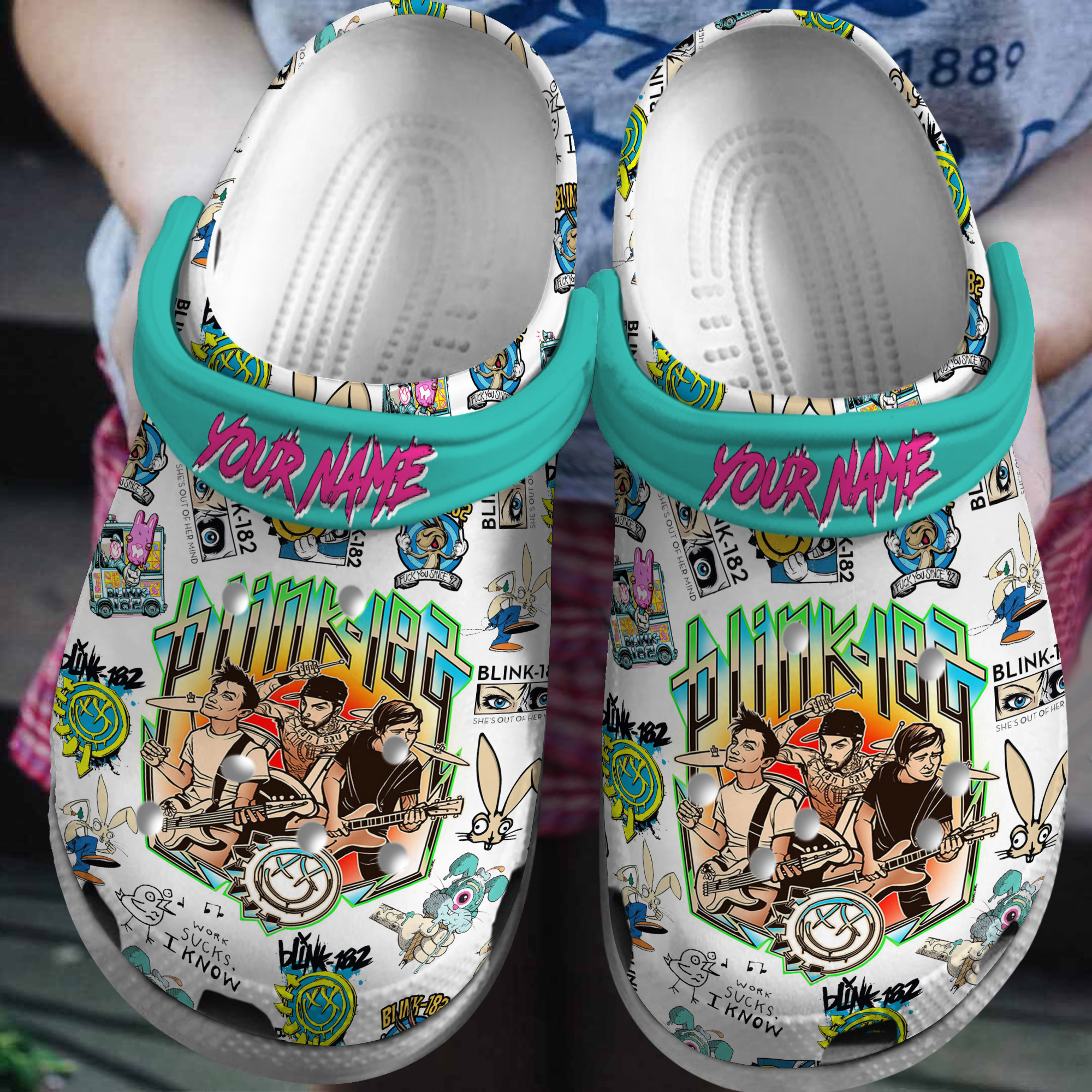 Blink 182 Music Crocs Crocband Clogs Shoes Comfortable For Men Women and Kids