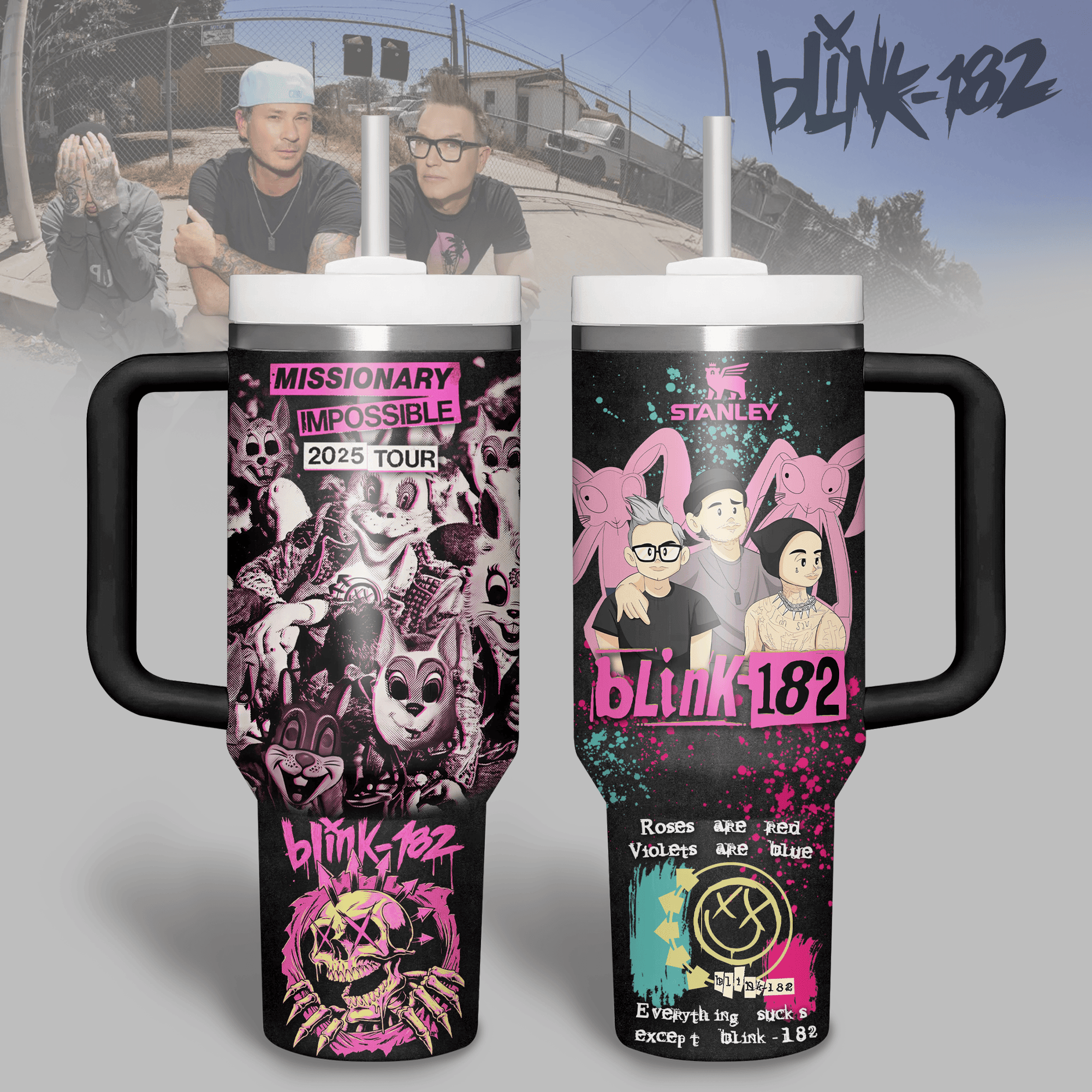 Blink-182 Music Custom Stanley Cup 40 oz 30 oz Tumbler With HandleTVC2301229