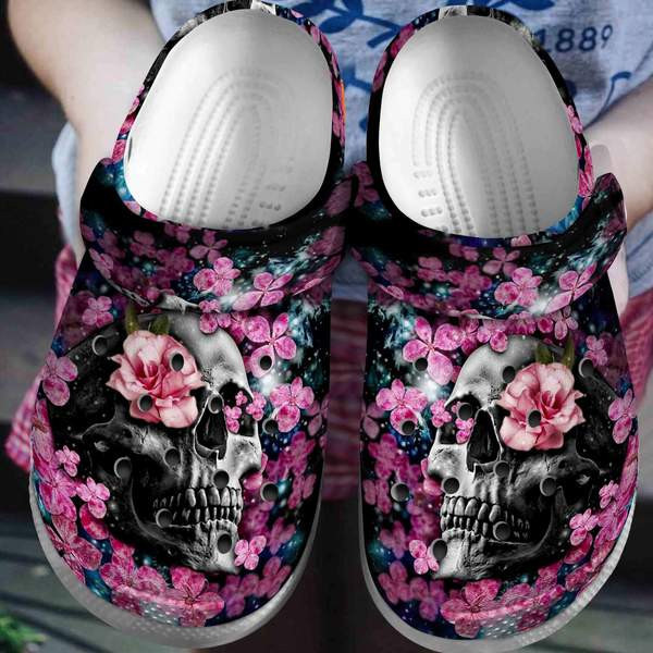 Blooming Skull clog Shoesshoes Crocbland Clog Gifts For Women Daughter Niece Friends