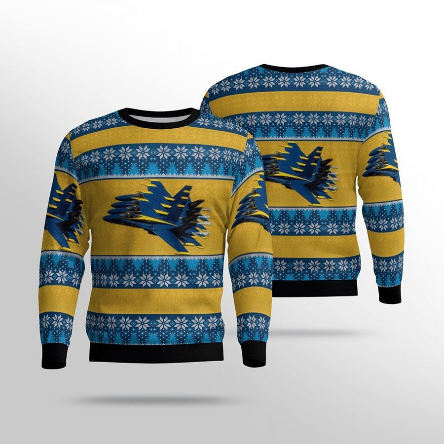 Blue Angels Ugly Christmas Sweater Adult 3D Funny Matching for family