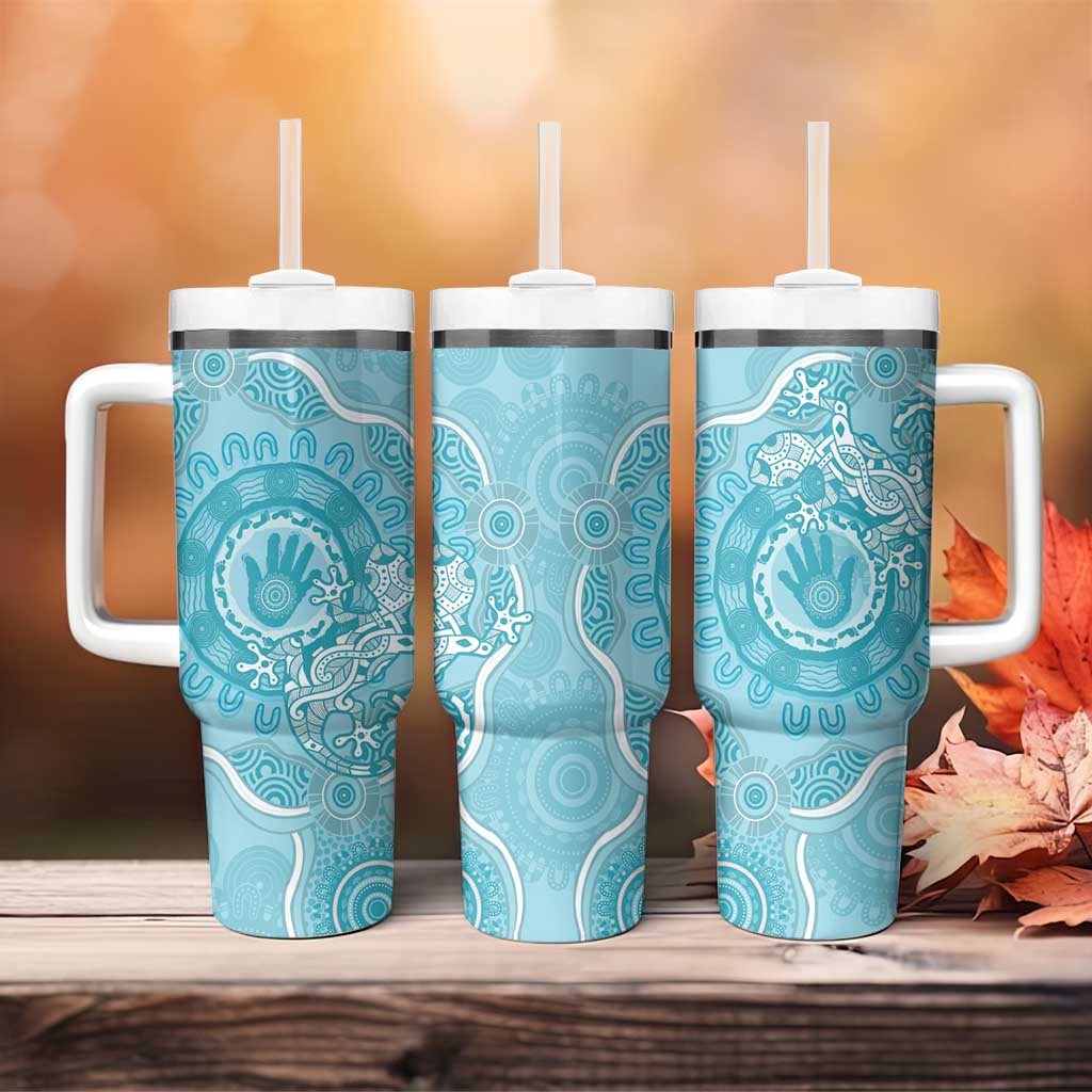 Blue Australia Lizard With Aboriginal Art Custom Stanley Cup 40 oz 30 oz Tumbler With HandleTVC2301334