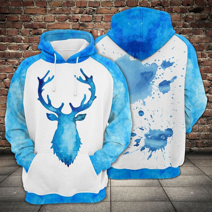 Blue Deer 3D All Over Print Hoodie, Zip Hoodie