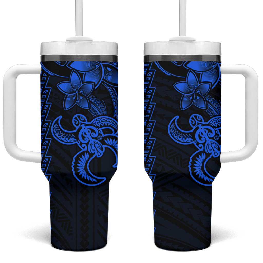 Blue Hawaiian Kakau Turtle Polynesian Tribal Custom Stanley Cup 40 oz 30 oz Tumbler With HandleTVC2301390