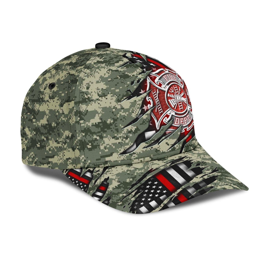Blue Line Camouflage Loyalty Firefighter Pride Baseball Cap  Trucker Hats Custom Hats Gifts For Men & Women
