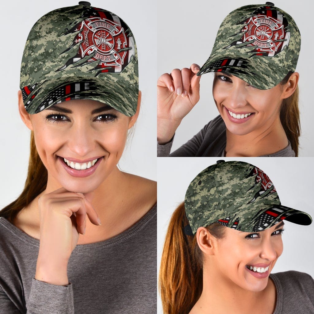 Blue Line Camouflage Loyalty Firefighter Pride Baseball Cap  Trucker Hats Custom Hats Gifts For Men & Women