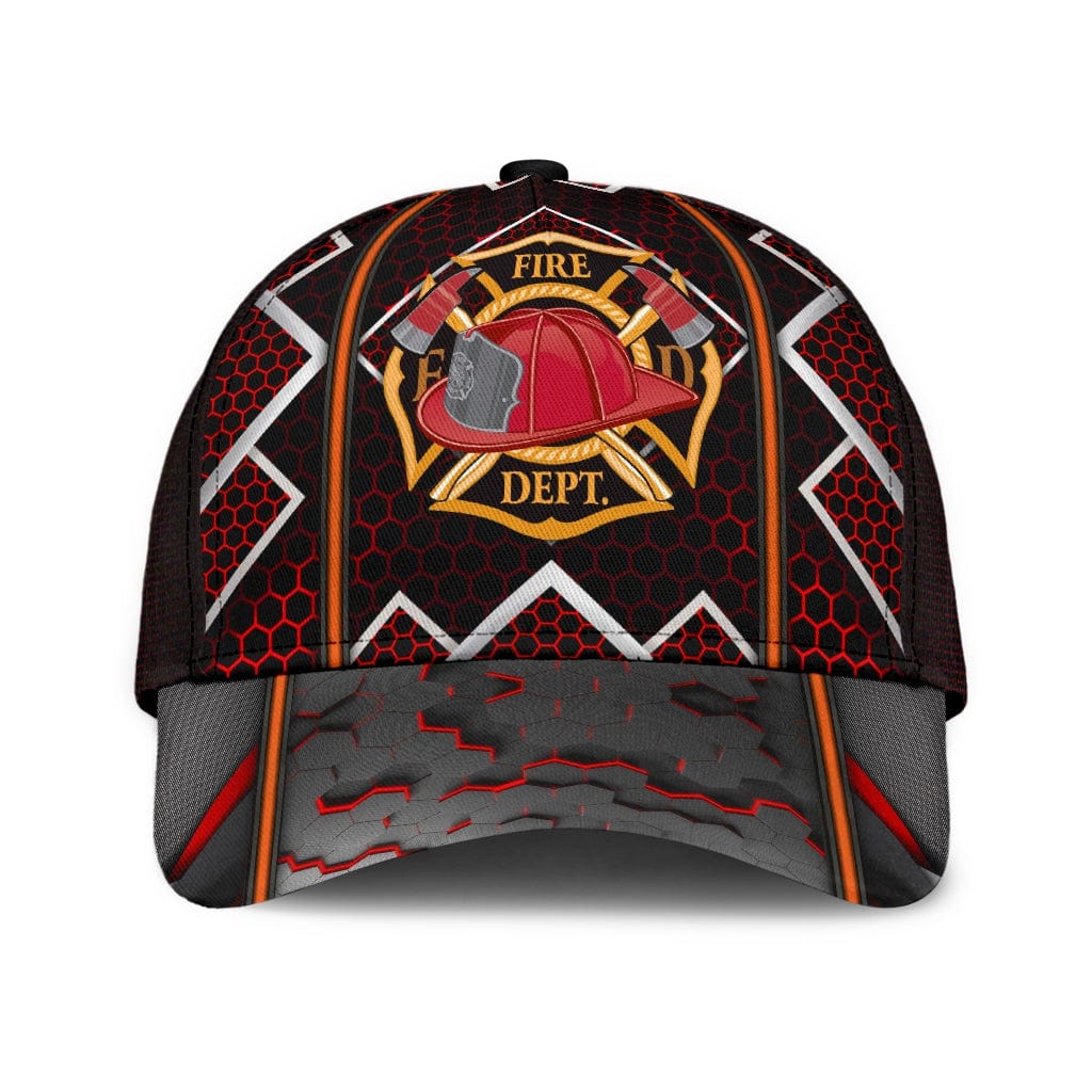 Blue Line Firefighter Pride Carbon Hexagon Red Line Baseball Cap  Trucker Hats Custom Hats Gifts For Men & Women