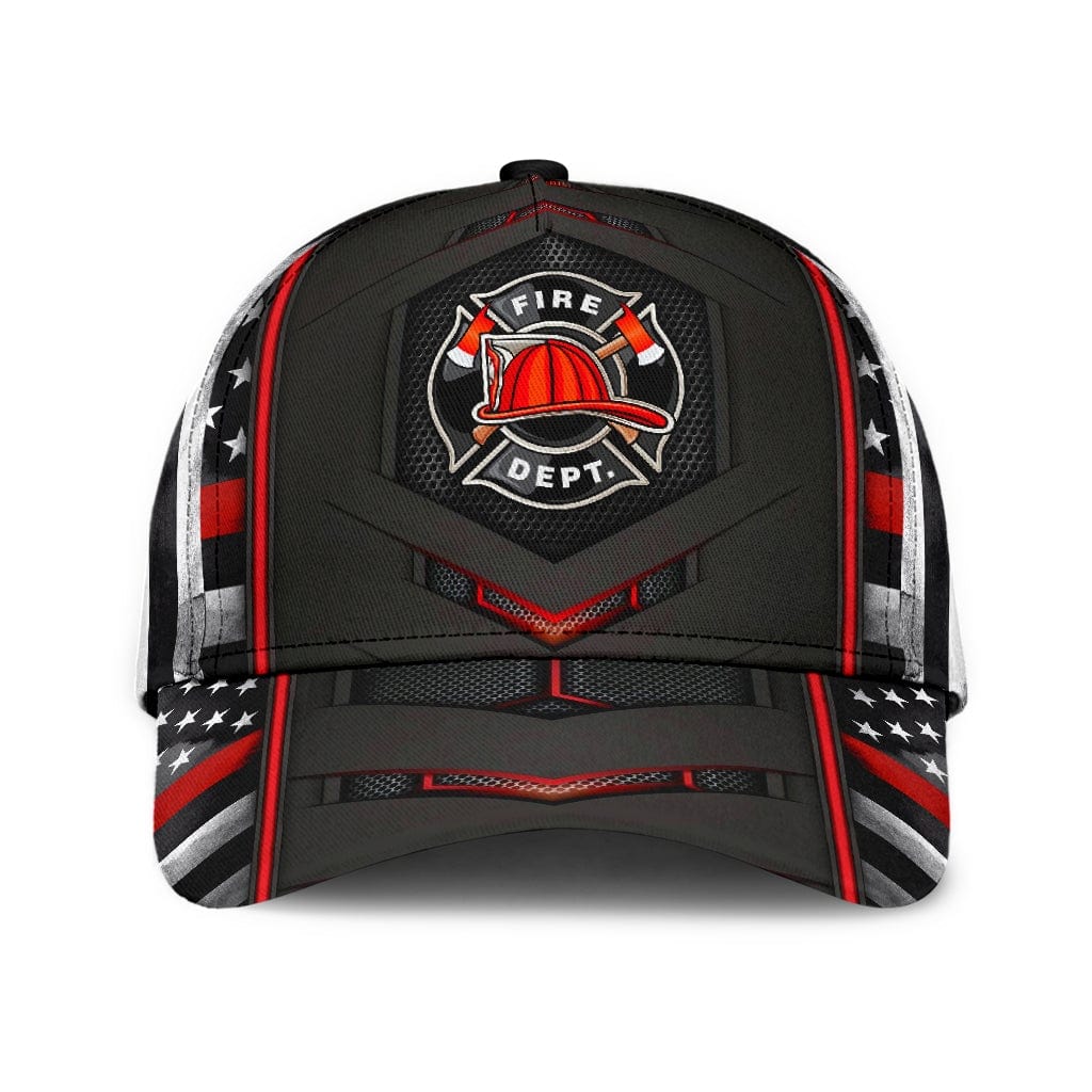 Blue Line Firefighter Pride Fire Dept Badge Red Line Baseball Cap  Trucker Hats Custom Hats Gifts For Men & Women