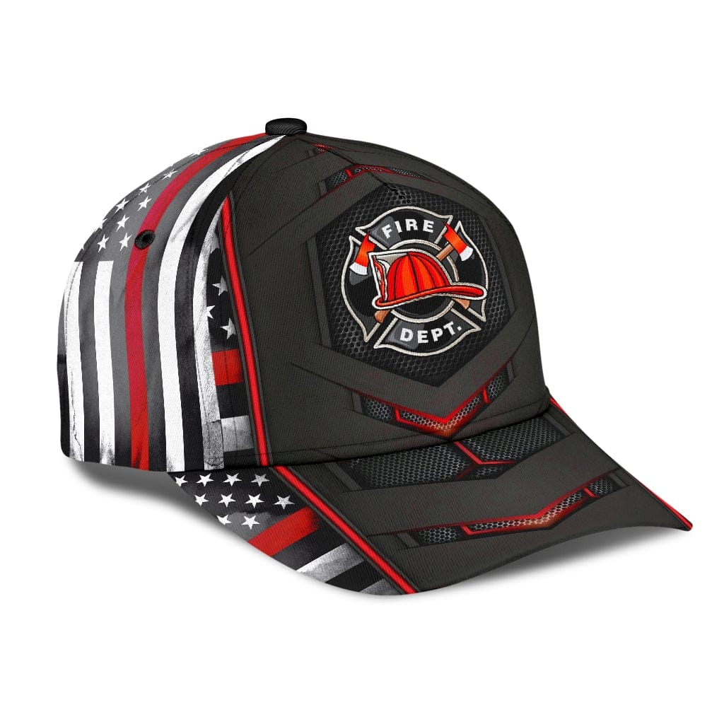 Blue Line Firefighter Pride Fire Dept Badge Red Line Baseball Cap  Trucker Hats Custom Hats Gifts For Men & Women