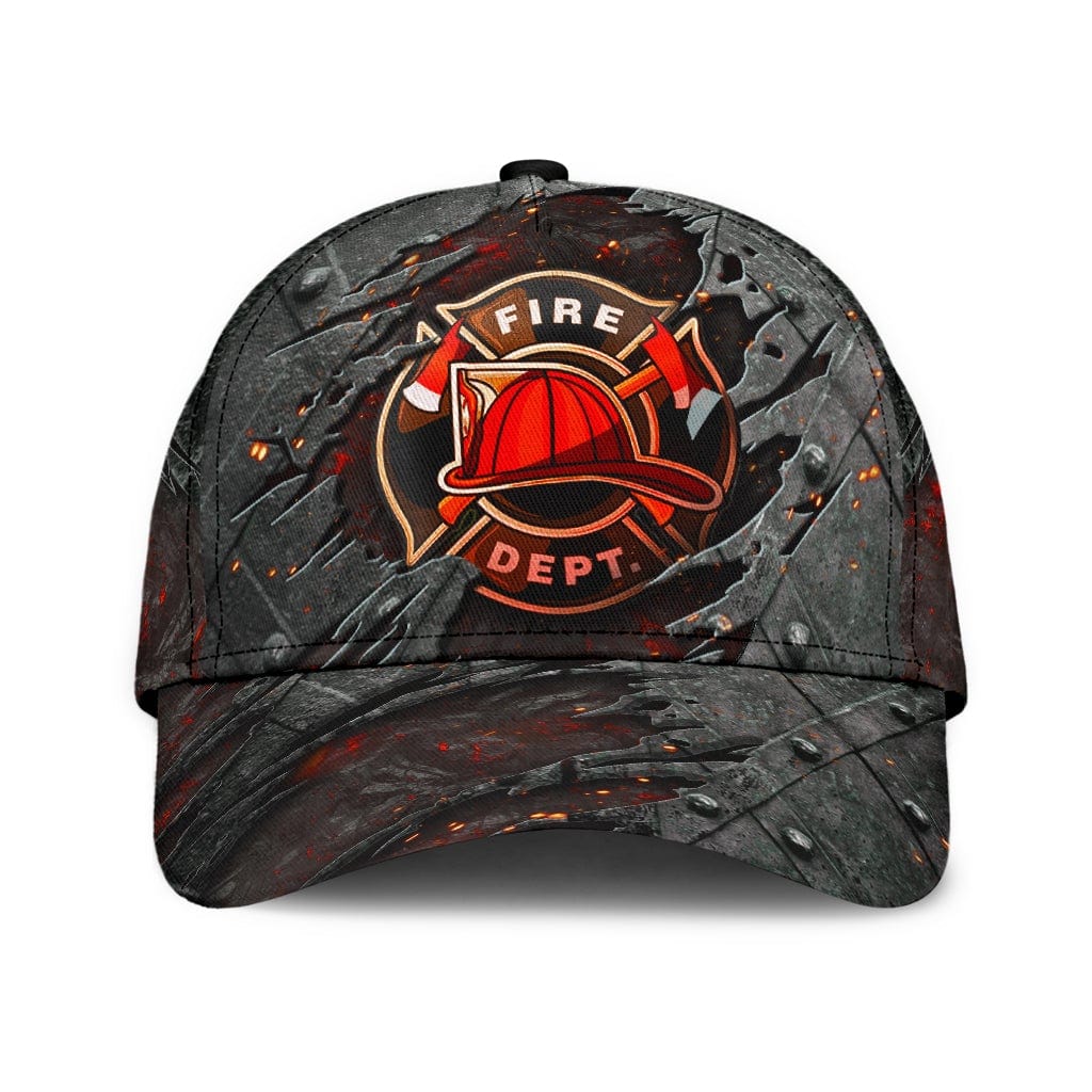 Blue Line Firefighter Pride Fire Dept Red Lava Baseball Cap  Trucker Hats Custom Hats Gifts For Men & Women