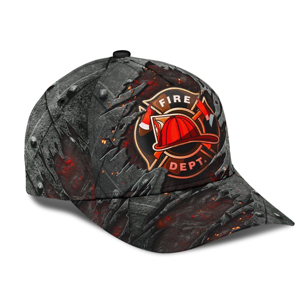 Blue Line Firefighter Pride Fire Dept Red Lava Baseball Cap  Trucker Hats Custom Hats Gifts For Men & Women