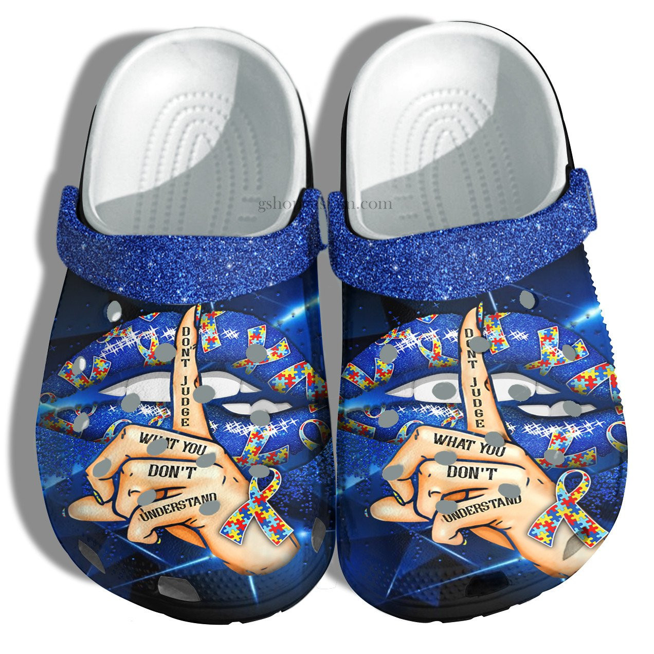 Blue Lip Autism Twinkle Shoes - Dont Judge What You Dont Understand Shoes Croc Clogs Gift