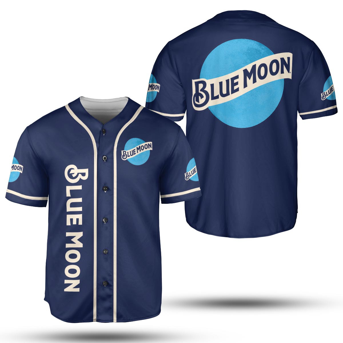 Blue Moon Belgian White Wheat Beer Baseball Jersey Blue Pattern For Men Women, Blue Moon Fan Gift Idea, Beer Baseball Jersey Gift