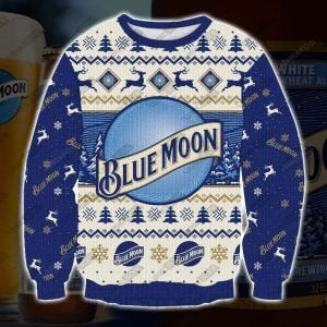 Blue Moon Ugly Christmas Sweater Adult 3D Funny Matching for family