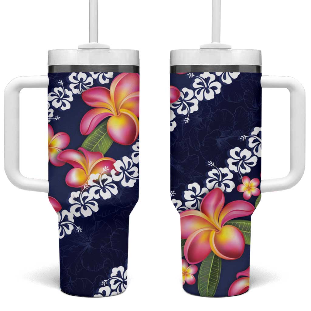 Blue Polynesia Plumeria With Hibiscus Tropical Custom Stanley Cup 40 oz 30 oz Tumbler With HandleTVC2301364
