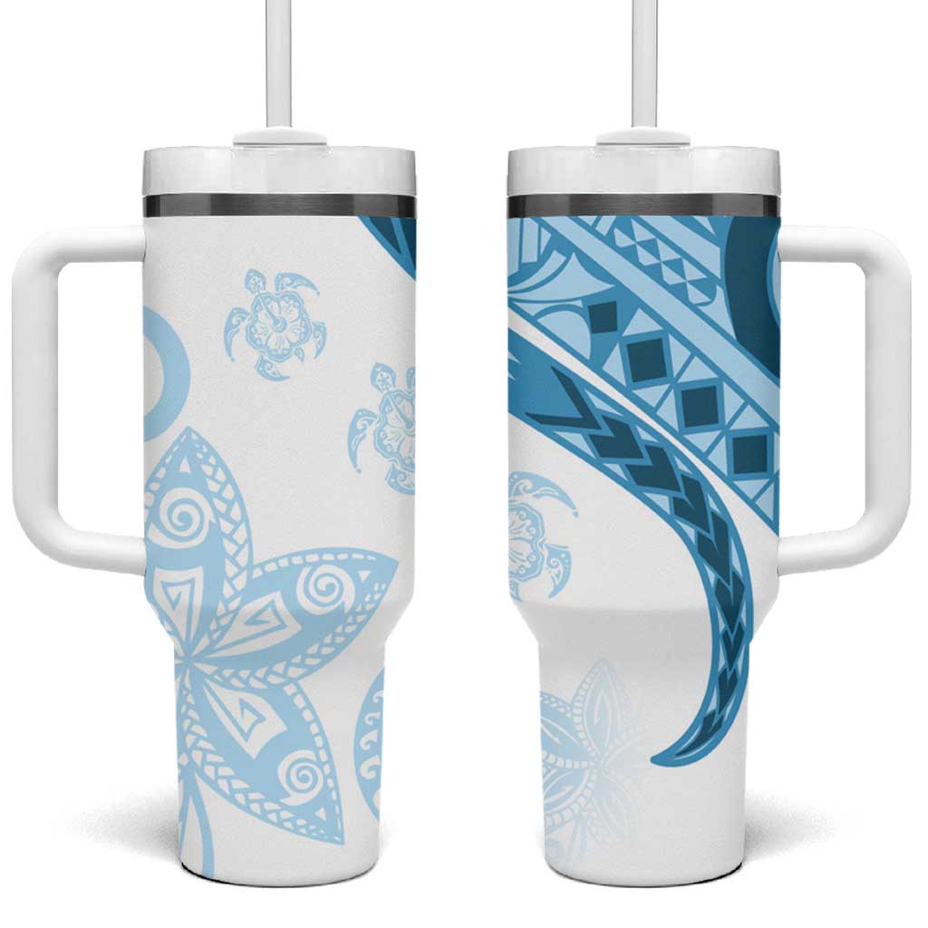 Blue Polynesian Tribal Turtle Floral Custom Stanley Cup 40 oz 30 oz Tumbler With HandleTVC2301387