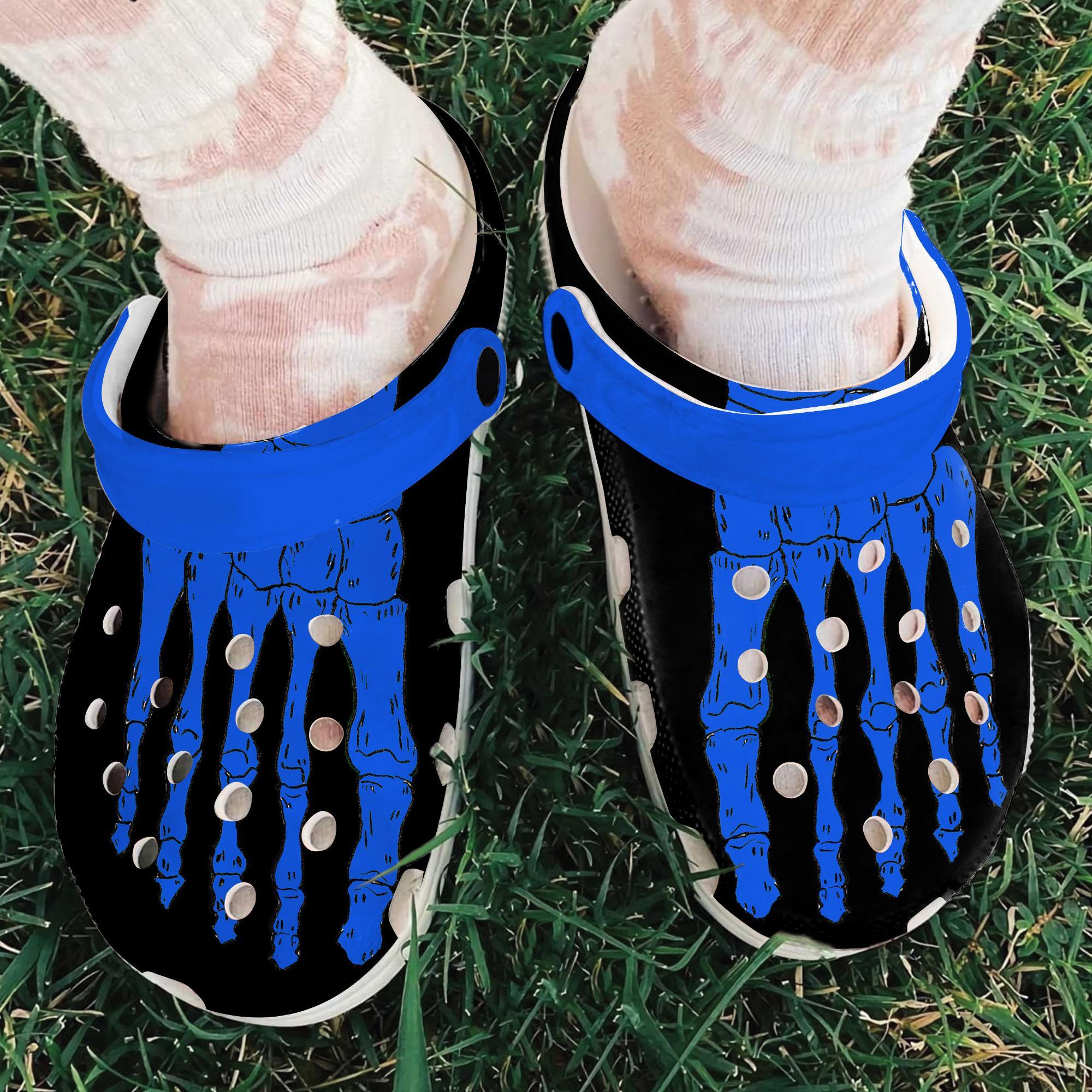 Blue Skeleton Crocs Crocband Clogs Shoes Comfortable For Men Women and Kids - Image 2