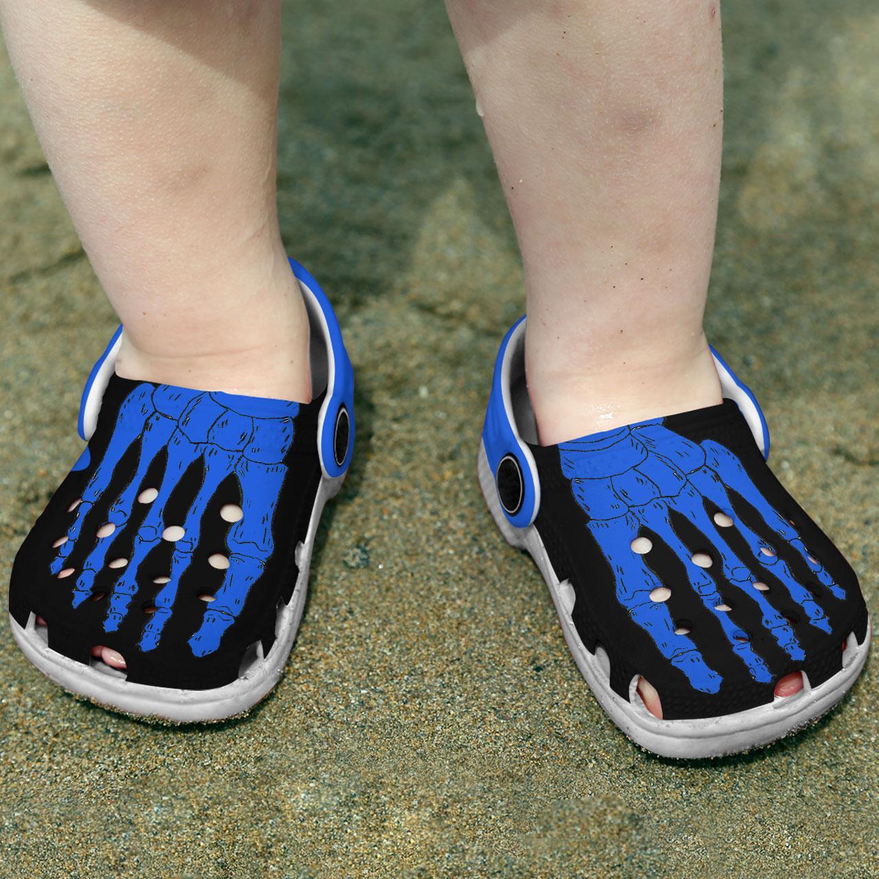 Blue Skeleton Crocs Crocband Clogs Shoes Comfortable For Men Women and Kids - Image 5