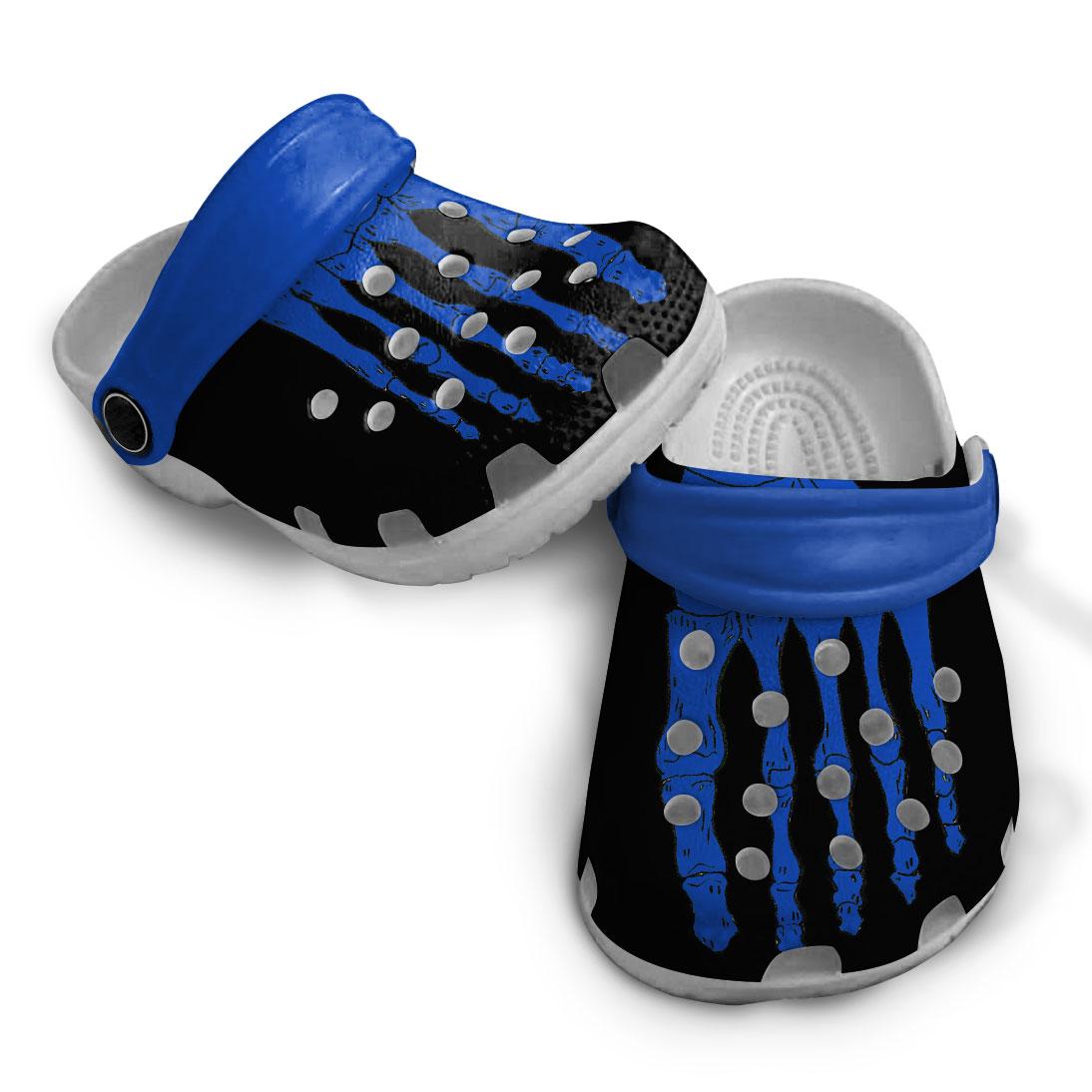 Blue Skeleton Crocs Crocband Clogs Shoes Comfortable For Men Women and Kids - Image 8